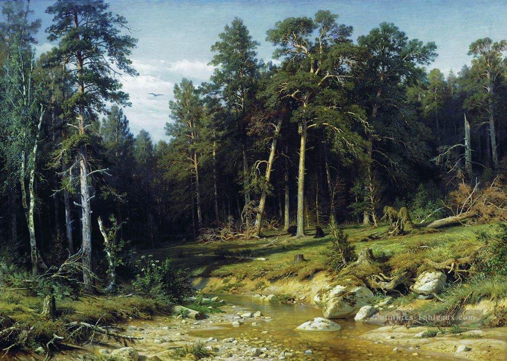 forêt de pins dans la province de vyatka en 1872 paysage classique Ivan Ivanovitch Peintures à l'huile